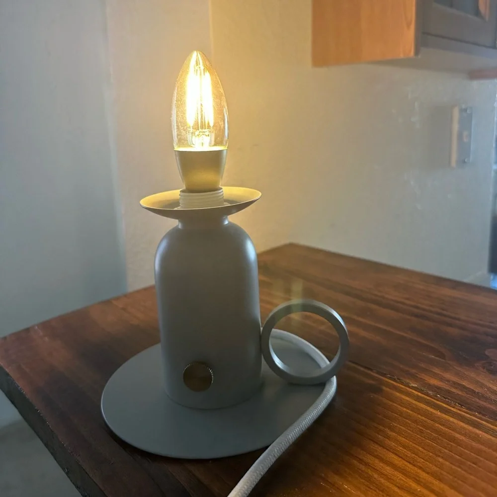 IKEA ÅSKMULLER Table Lamp Dimmable Light Sage Green with Gold - Picture 3 of 3